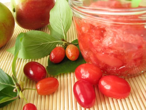 Jam with cornelian cherries