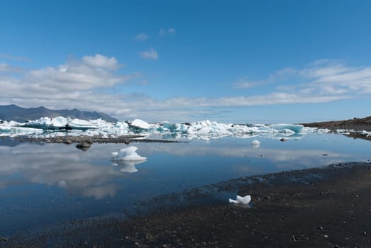 icebergs on the lake in Iceland Jokulsarlon