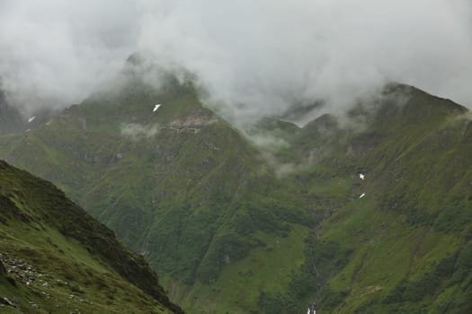 mountains and clouds in Fagaras Mountains, Romania