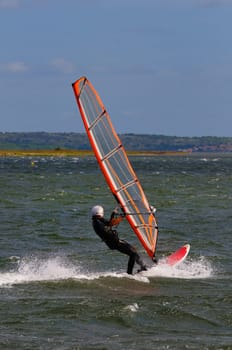 Windsurfing on the move, water sport