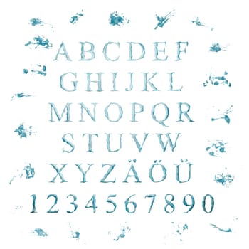 Alphabet of waterletters