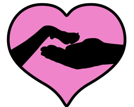 Paw in hand