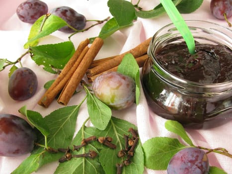 Plum jam with spices