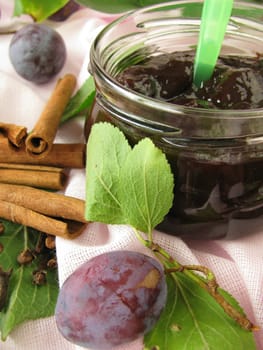 Plum jam with spices
