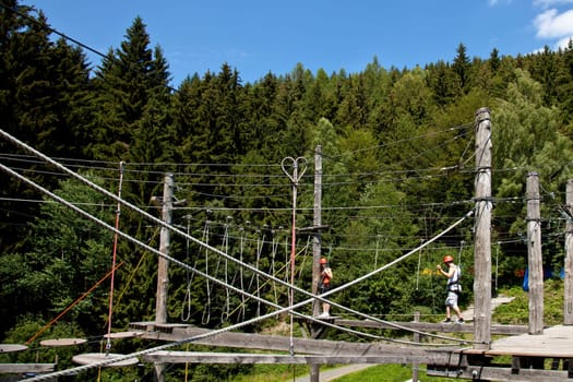 in the high ropes course