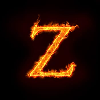 fire alphabets in flame, letter Z