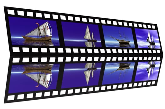 Filmstrip sailing ships