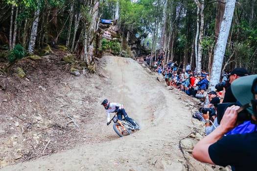 MAYDENA, AUSTRALIA - FEBRUARY 07: Hugo FRIXTALON of France during seeding at Red Bull Hardline Tasmania on February 7, 2025 in Maydena, Australia.