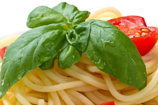 spaghetti with fresh tomatoes  and basil