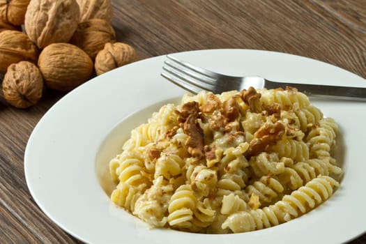 pasta with a walnut cream sauce