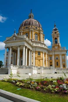 a view of a famous Basilica of Superga