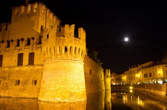 The moated castle of Rocco Santivale di Fontanellato at Fontanellato near Parma, Italy
