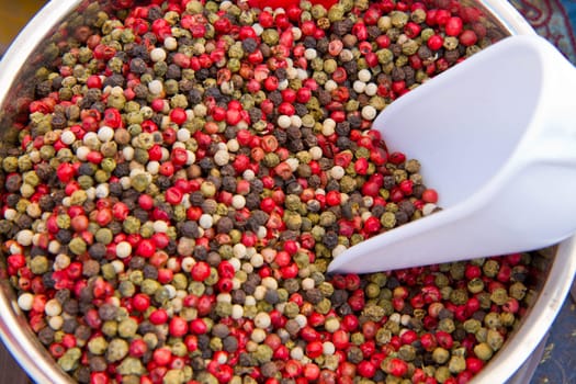 mixed pepper in a box