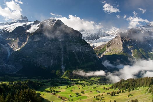 Schreckhorn and neighborhood in Berner Alpen, Switzerland