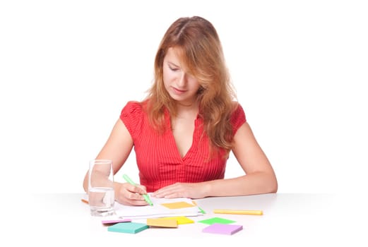 College student studying (swot up) for exam