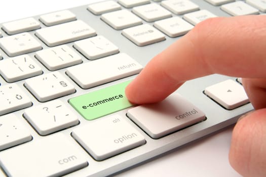 E-commerce concept - computer keyboard with e-commerce keypad