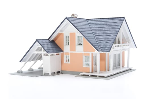 Model of the house isolated on white background