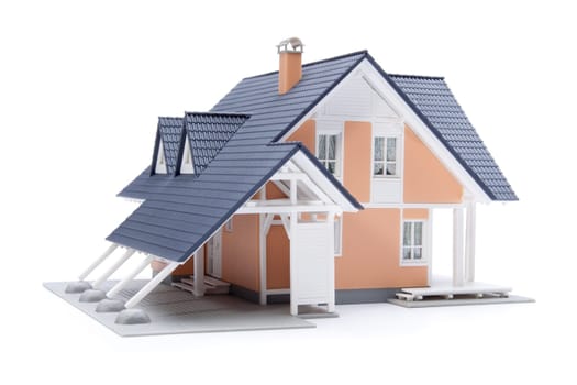 Model of the family house isolated on white background