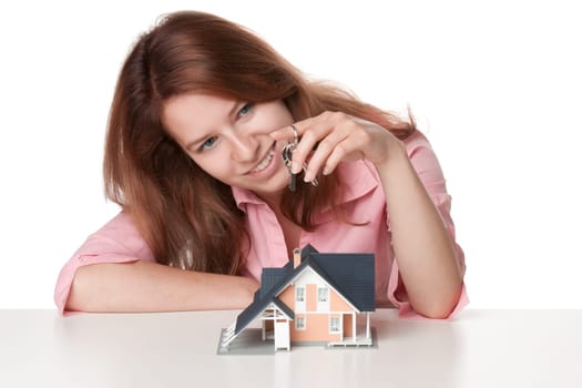 Happy estate agency client with keys