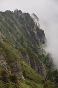 mountains and clouds in Ciucas Mountains, Romania