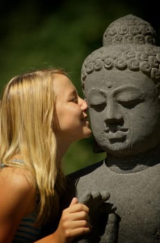 Buddha with white child