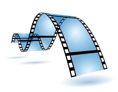 Blue film strip in blue