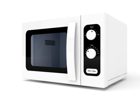 Microwave oven on white background