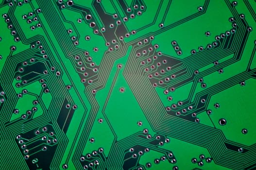 Close-up of a circuit board from a computer