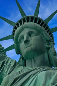 Closeup of the Statue of Liberty on Liberty Island