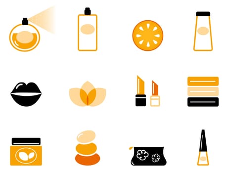 Vector collection of stylized beauty and spa icons.