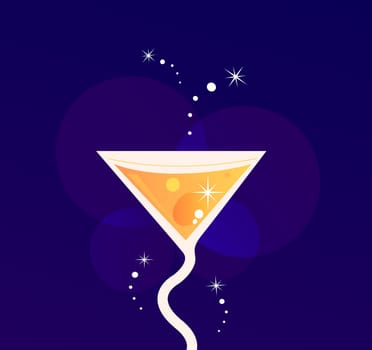 Tropical summer drink. Vector Illustration.