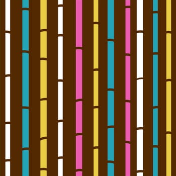 Fresh colorful bamboo pattern stripes - retro vector background.
