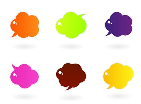 Vector speech glossy bubbles collection. Vector Illustration.