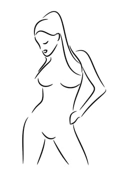 Silhouette of a beautiful woman