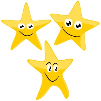 Cheerful golden stars