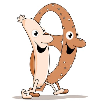 Weisswurst and pretzels
