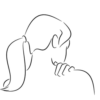 Silhouette of a woman with backpain
