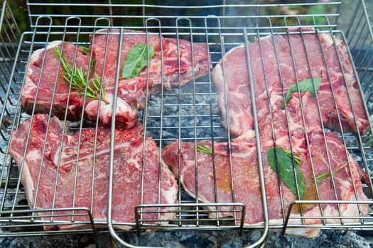 Steak  on  barbeque