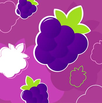 Pink blackberry background. Vector background texture