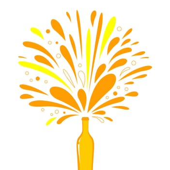 Orange splash wine or champagne. Vector Illustration