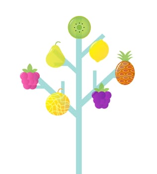 Fruit tree, retro Vector Illustration.