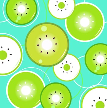 Green Kiwi background. Vector