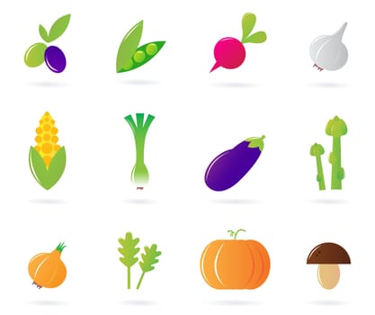 12 vegetable series - vector icons.