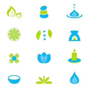 Zen, nature and relaxation icon set - isolated on white. Vector collection