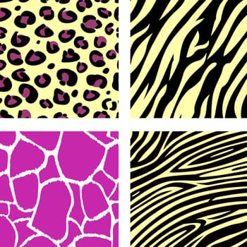 Animal print animal patterns. Vector Illustration.