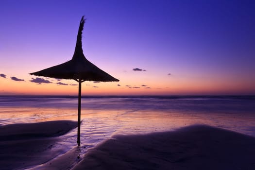 half an hour before a sunrise on the beach