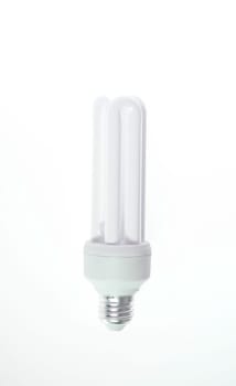 Energy saving bulb isolated on white with path