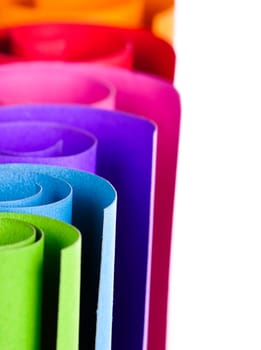 Colorful card stock in unique circular shapes  for decorating in the living room