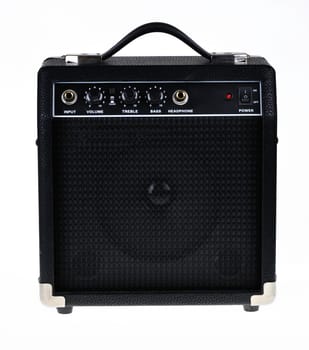 Guitar amp or amplifier isolated on white background.