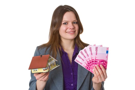 Real estate agent isolated on white background